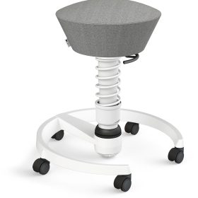 AERIS Sitzhocker Swopper 102HBSTWHWHC grau/weiss mit Rollen