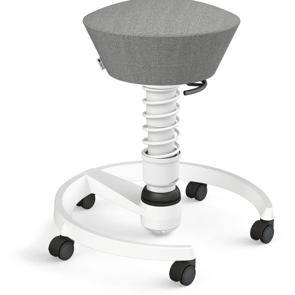 AERIS Sitzhocker Swopper 102HBSTWHWHC grau/weiss mit Rollen