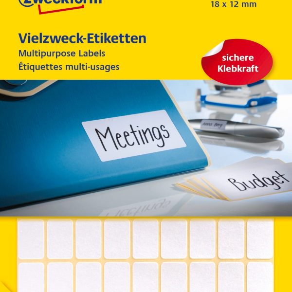 AVERY ZWECKFORM Universaletiketten 18x12mm 3312 weiss 1800 Stk./25 Bl.