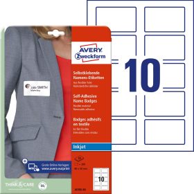 AVERY ZWECKFORM Namensetiketten IJ 80x50mm J478520 weiss 20 Blatt/200 Stk.