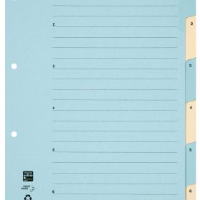 BIELLA Kartonregister 210g A4 46244600U blau/gelb 1-6
