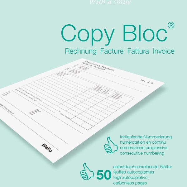 BIELLA Rechnung COPY-BLOC D/F A6 51362500U selbstdurchschreib. 50x2 Blatt