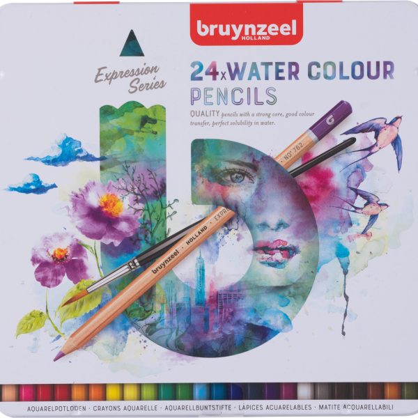 BRUYNZEEL Aquarellfarbstifte Expression 60313024 24 Farben Metalletui