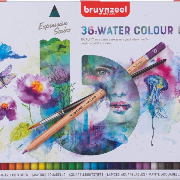 BRUYNZEEL Aquarellfarbstifte Expression 60313036 36 Farben Metalletui