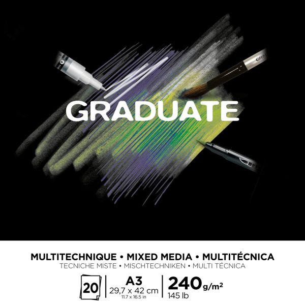 CANSON Graduate Mixed Media A3 31250P018 20 Blatt, schwarz, 240g