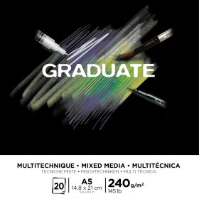 CANSON Graduate Mixed Media A5 31250P019 20 Blatt, schwarz, 240g