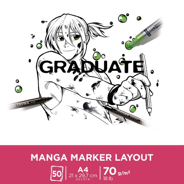 CANSON Graduate Manga Marker A4 31250P024 50 Blatt, weiss, 70g