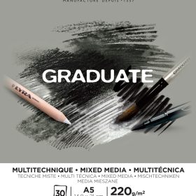 CANSON Graduate Mixed Media A5 400110370 20 Blatt, grau, 220g