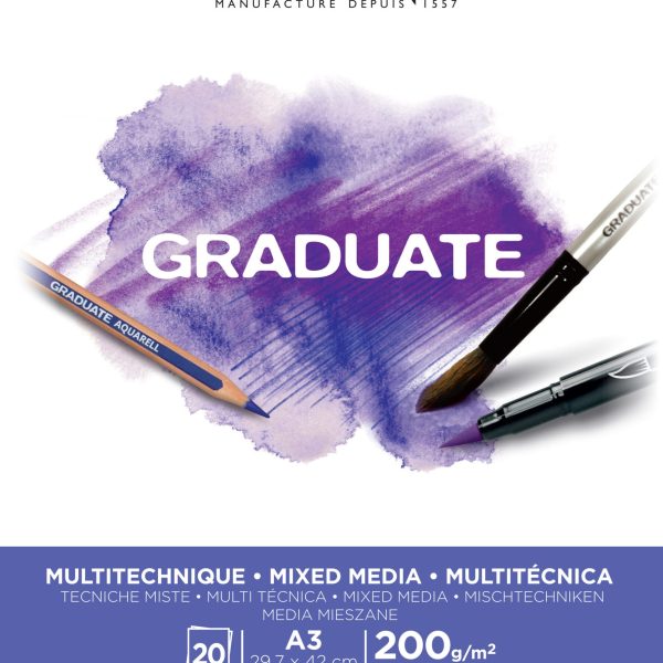 CANSON Graduate Mixed Media A3 400110378 20 Blatt, weiss, 200g
