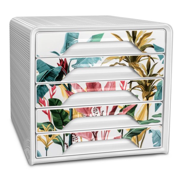 CEP Schubladenbox Smoove Tropical 1071110581 5 Schubladen weiss/tropisch