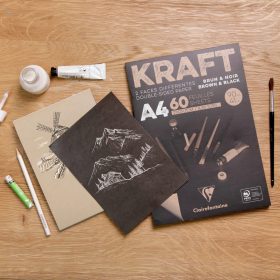 CLAIREFONTAINE Block Kraftpapier A4 975818C Braun/schwarz 60 Blatt