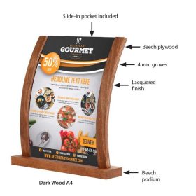 Kartenhalter Curved Dunkles Holz