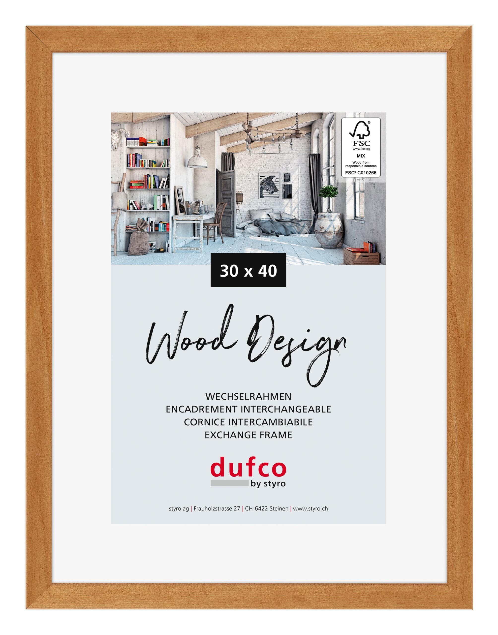 DUFCO-1610.80602-7610259806020 DUFCO Holz-Bilderrahmen 30x40cm 1610.80602 Toronto Kirschbaum – Hochwertig & günstig bei ShopDeca