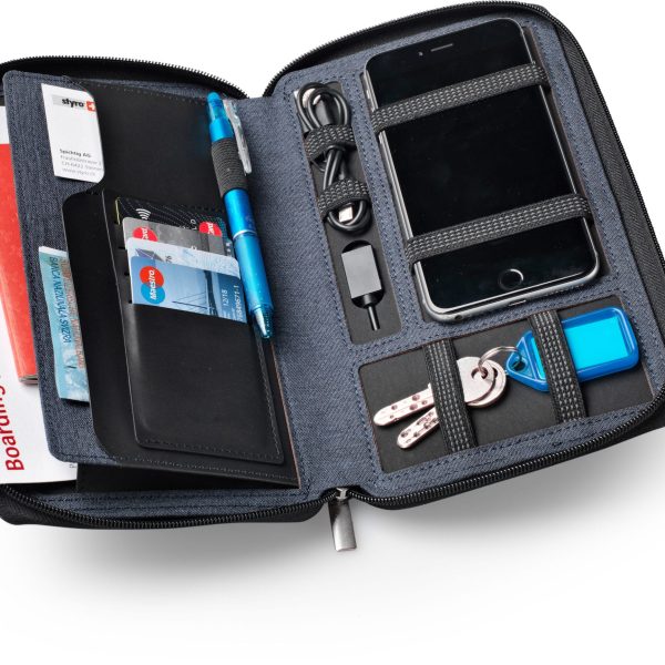 DUFCO Reisemappe mit Powerbank 48-2007.000 4000 mAH, jeansblau