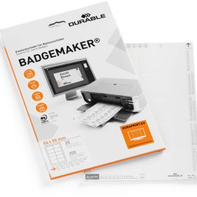 DURABLE Etiketten Badgemaker 145502 weiss, 54x90mm 20Bl./10St.