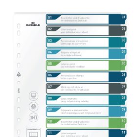 DURABLE Register PP A4+ 679627 mehrfarbig 1-12
