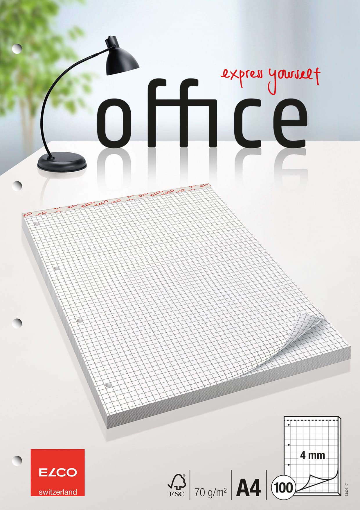 ELCO-74427.17-7611722018452 ELCO Block Office kariert 4mm A4 74427.17 hochweiss, 70g 100 Blatt – Hochwertig & günstig bei ShopDeca