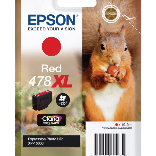 EPSON Tintenpatrone 478XL rot T04F540 XP-15000 830 Seiten