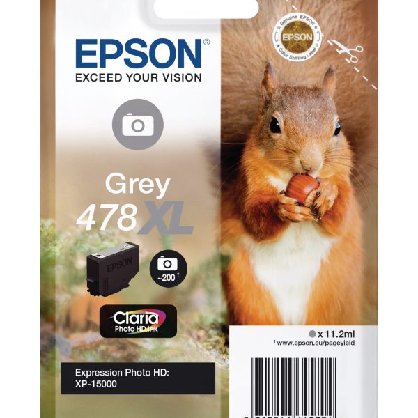 EPSON Tintenpatrone 478XL grau T04F640 XP-15000 200 Photos