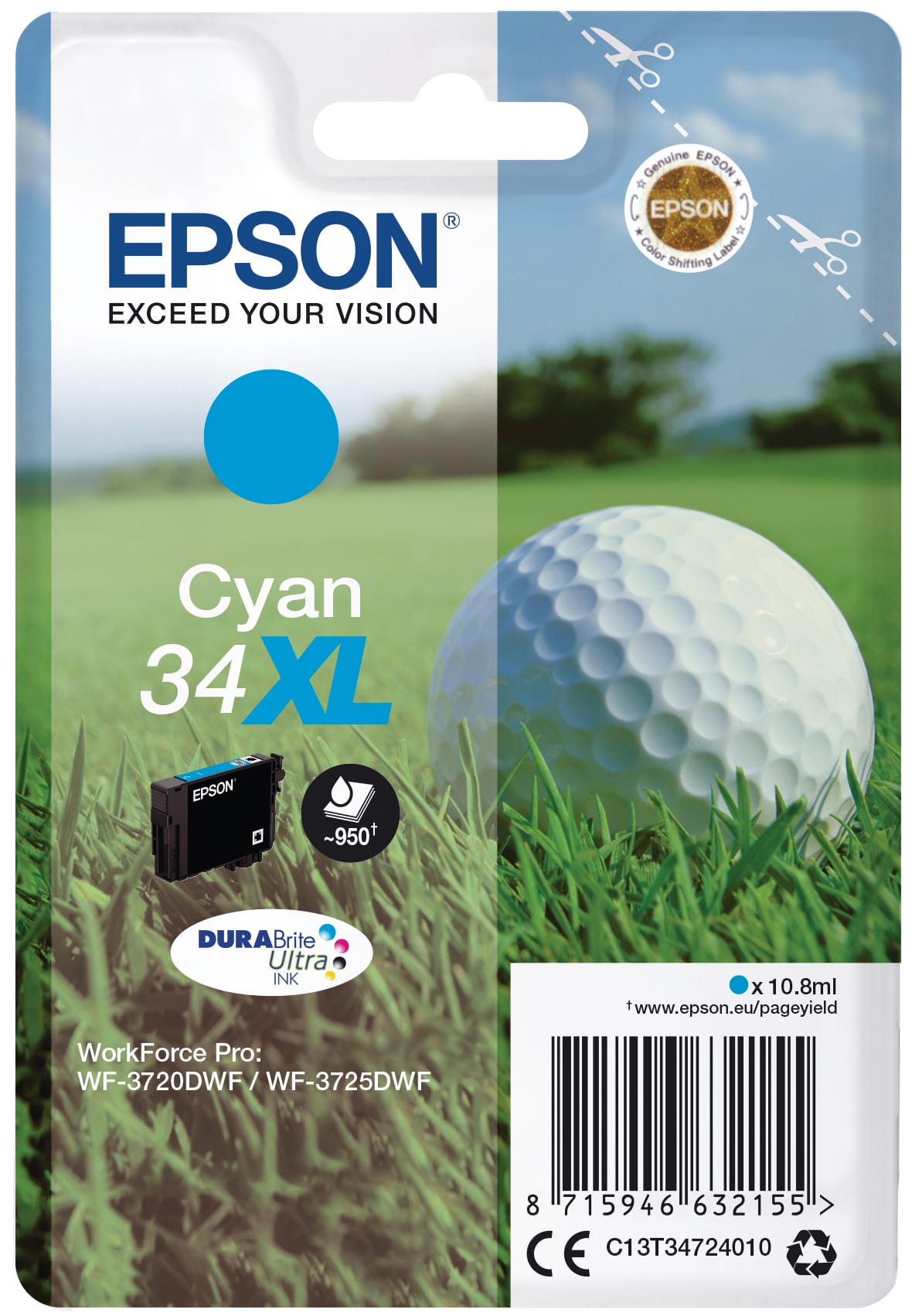 EPSON-T347240-8715946632155 EPSON Tintenpatrone XL cyan T347240 WF-3720/3725DWF 950 Seiten – Hochwertig & günstig bei ShopDeca