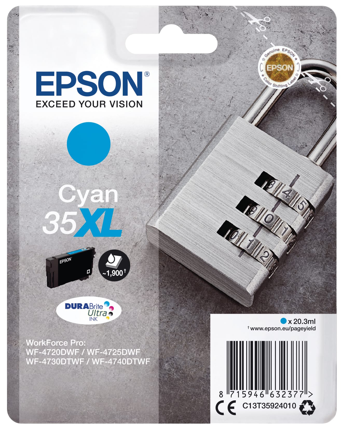 EPSON-T359240-8715946632377 EPSON Tintenpatrone XL cyan T359240 WF-4720/4725DWF 1900 Seiten – Hochwertig & günstig bei ShopDeca