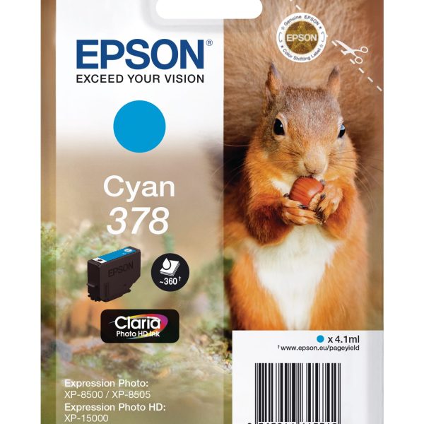EPSON Tintenpatrone 378 cyan T378240 XP-8500/8505/15000 360 Seiten