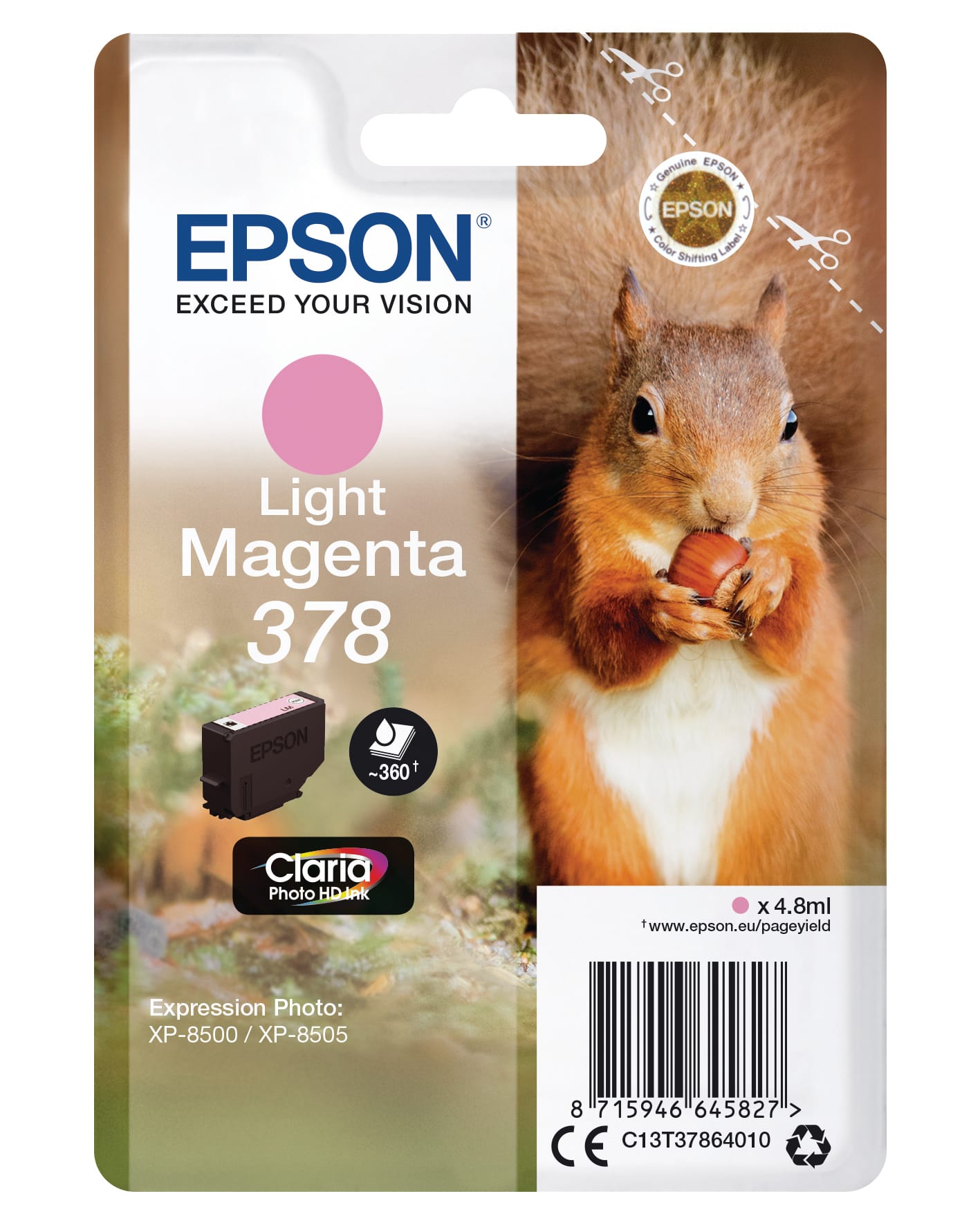 EPSON-T378640-8715946645827 EPSON Tintenpatrone 378 li.magenta T378640 XP-8500/8505 360 Seiten – Hochwertig & günstig bei ShopDeca