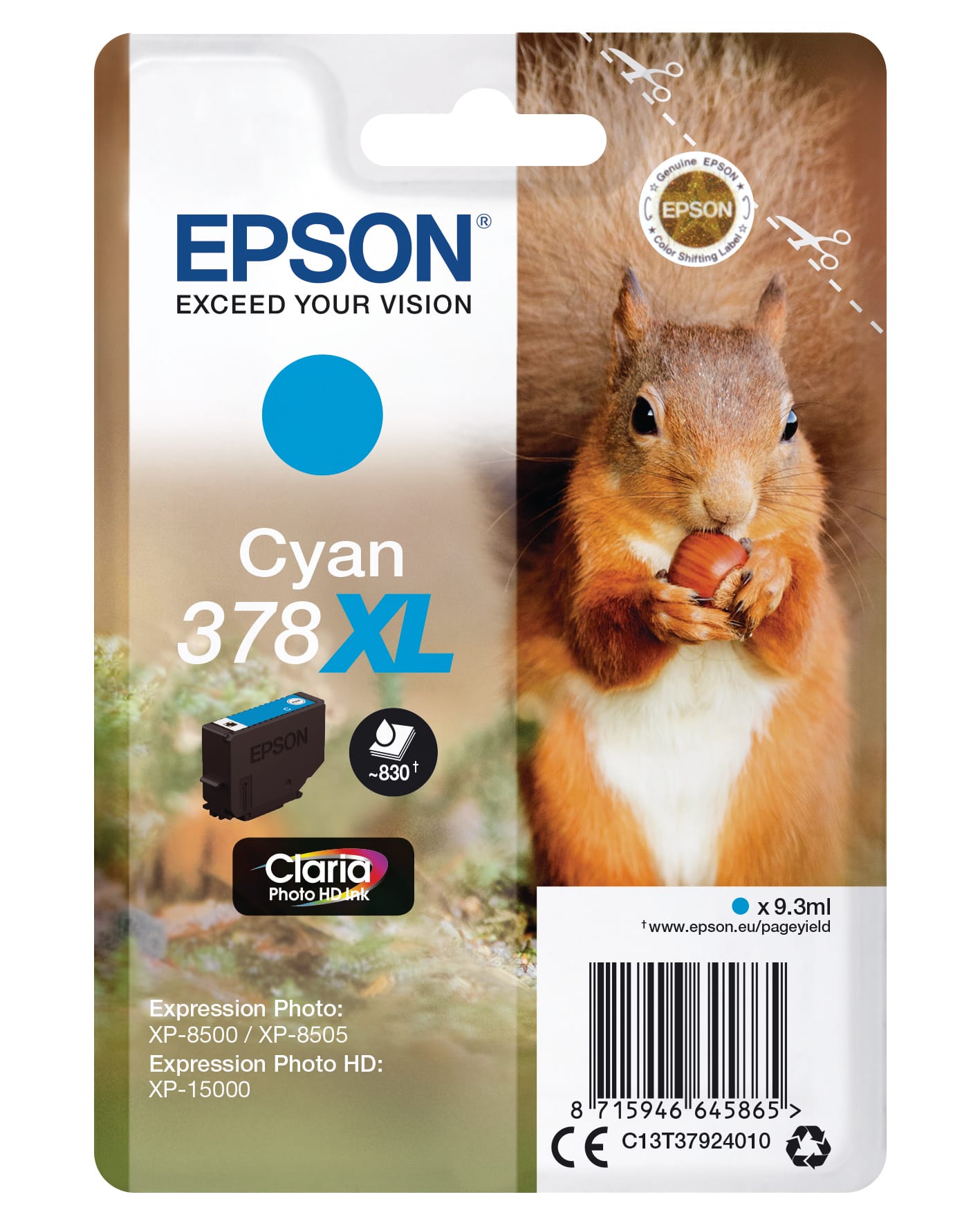 EPSON-T379240-8715946645865 EPSON Tintenpatrone 378XL cyan T379240 XP-8500/8505/15000 830 Seiten – Hochwertig & günstig bei ShopDeca