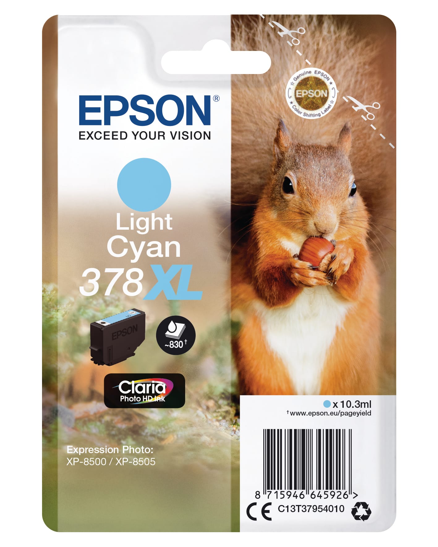 EPSON-T379540-8715946645926 EPSON Tintenpatrone 378XL light cyan T379540 XP-8500/8505 830 Seiten – Hochwertig & günstig bei ShopDeca
