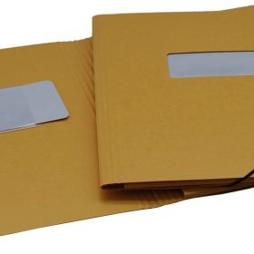 EROLA Gummibandmappe 650my A4 33299F gelb Pressspan mit Fenster