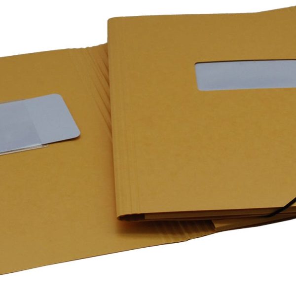 EROLA Gummibandmappe 650my A4 33299F gelb Pressspan mit Fenster