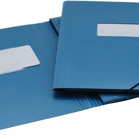 EROLA Gummibandmappe 650my A4 33299F blau Pressspan mit Fenster