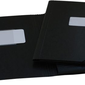 EROLA Gummibandmappe 650my A4 33299F schwarz Pressspan mit Fenster