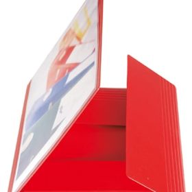EROLA Gummibandmappe 650my A4 33299S rot Pressspan mit Fronttasche