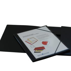 EROLA Gummibandmappe 650my A4 33299S schwarz Press. m. Fronttasche