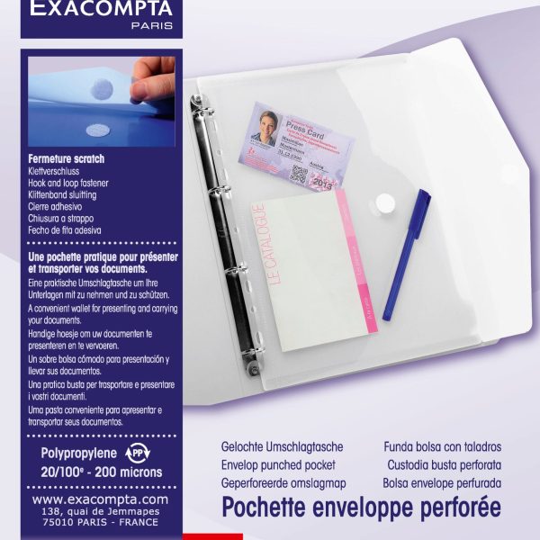 EXACOMPTA Dokumententasche A4 57381E PP, gelocht, 200my
