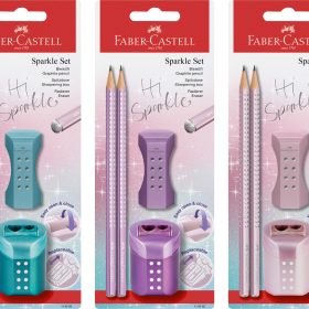 FABER-CASTELL Bleistift B/Radierer/Spitzer 118282 Sparkle Set sortiert