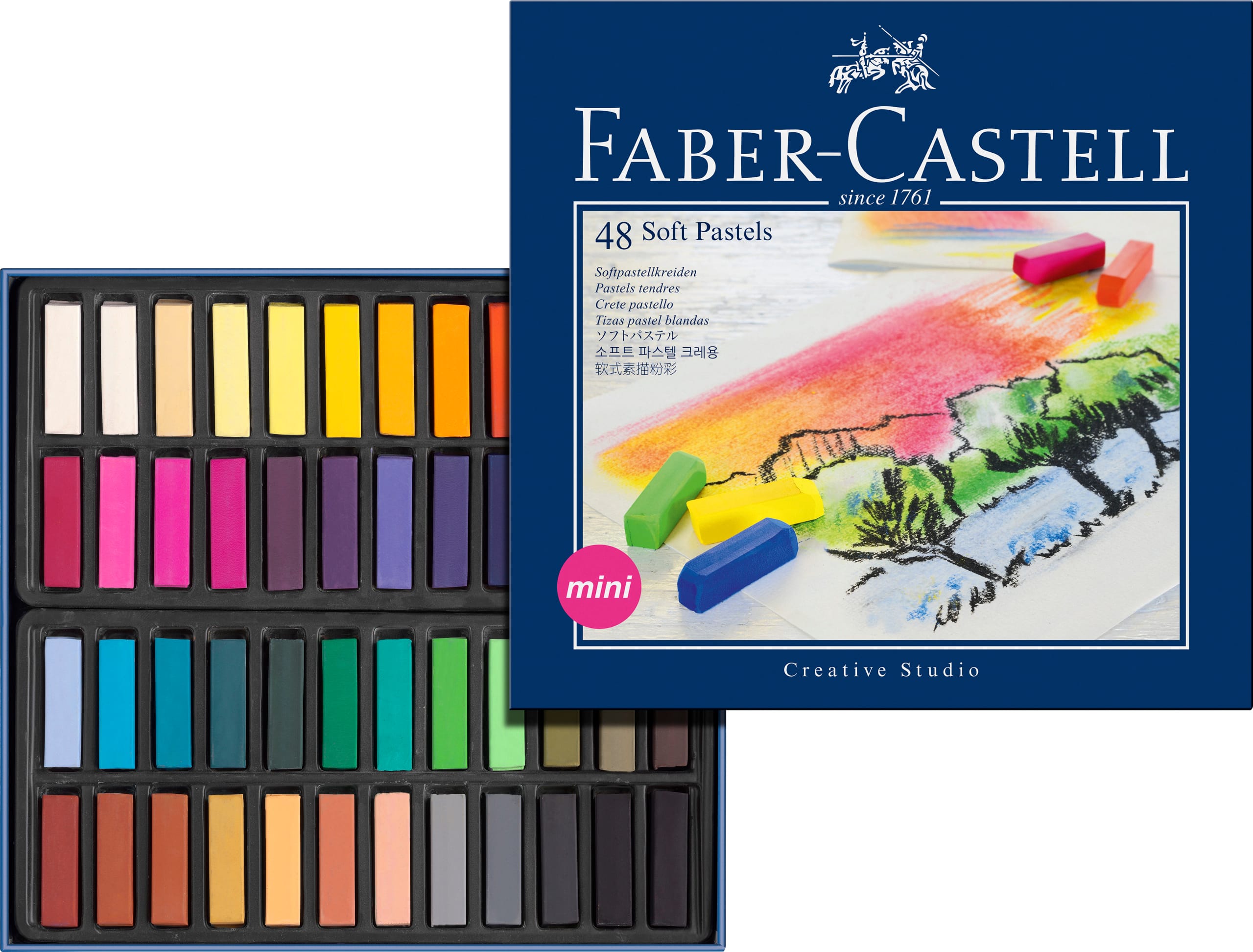 FABER-CASTELL-128248-4005401282488 FABER-CASTELL Softpastellkreiden Mini 128248 48er Kartonetui – Hochwertig & günstig bei ShopDeca