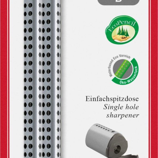 FABER-CASTELL Grip 2001 Mini Set silber 183797 1x Spitzer, 2x Bleistift