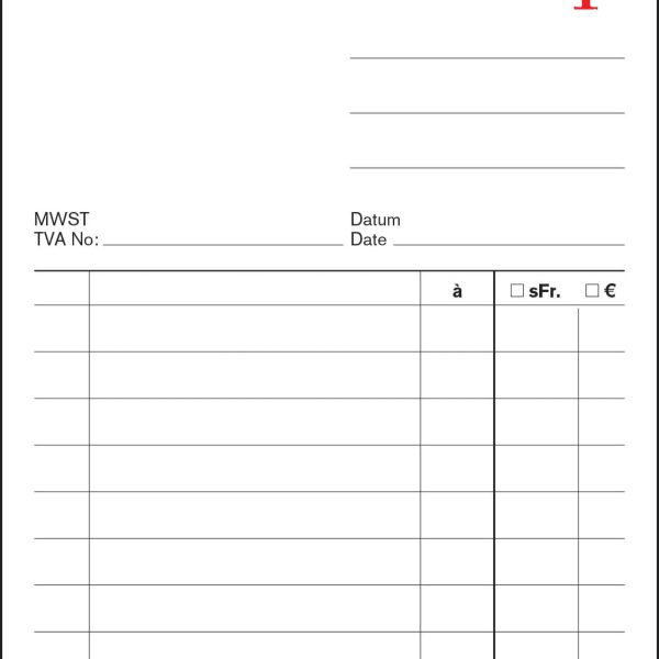 FAVORIT Kassablock weiss 100 x 175mm 29weiss nummeriert 50 Blatt