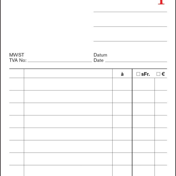 FAVORIT Kassablock 10x17,5cm 35WEISS weiss 50x2 Blatt