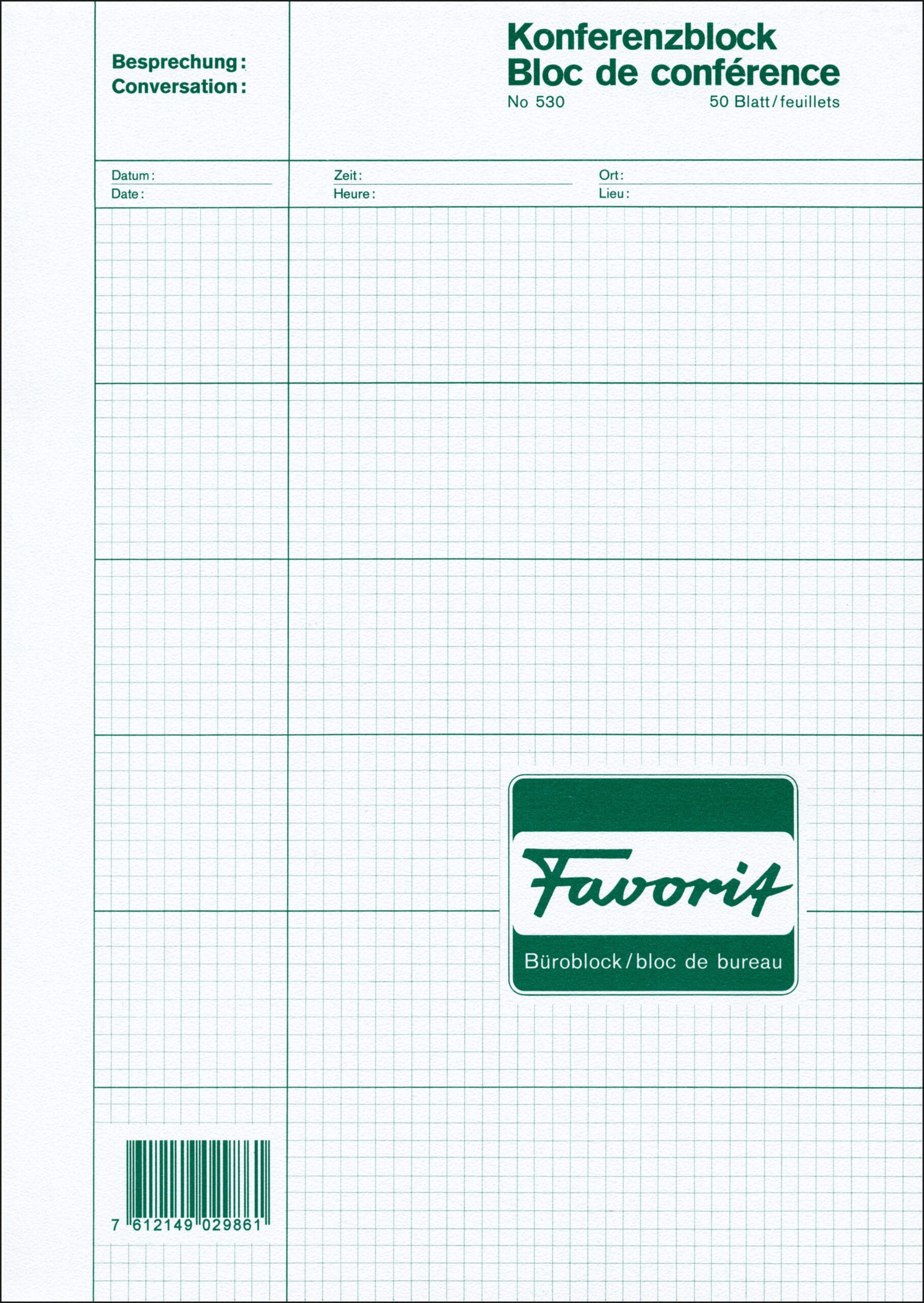 FAVORIT-530-7612149029861 FAVORIT Konferenzblock A4 530 kariert 50 Blatt – Hochwertig & günstig bei ShopDeca