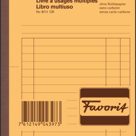 FAVORIT Mehrzweckbuch D/F/I A6 8111OK blau/weiss 50x2 Blatt