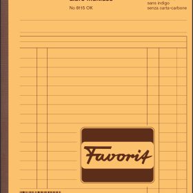 FAVORIT Mehrzweckbuch D/F/I A5 8115OK blau/blau/weiss 50x3 Blatt