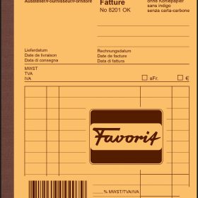 FAVORIT Rechnungen D A6 8201 OK blau/weiss 50x2 Blatt