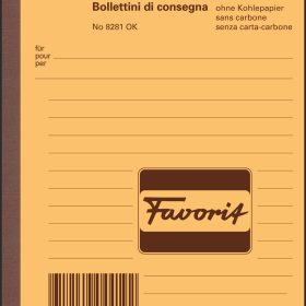 FAVORIT Lieferscheine D/F/I A6 8281OK rot/weiss 50x2 Blatt