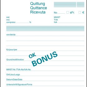 FAVORIT Quittungen D/F/I A5 8395OK weiss 84 Blatt