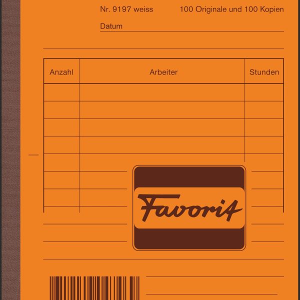 FAVORIT Tages-Rapport D A6 9197 W weiss/weiss 100x2 Blatt