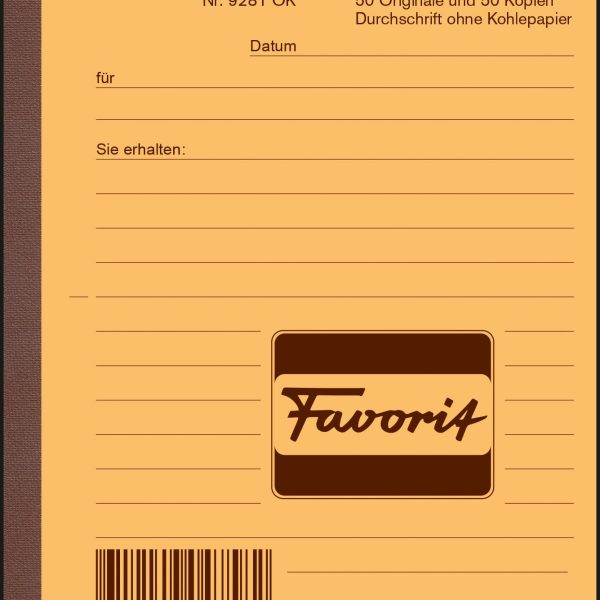 FAVORIT Lieferscheine D A6 9281 OK rot/weiss 50x2 Blatt