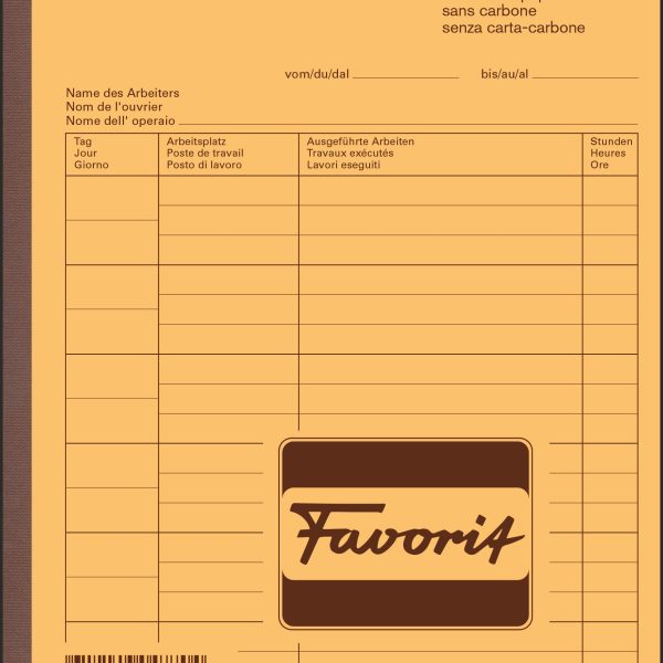 FAVORIT Wochen-Rapporte D/F/I A5 9307 OK Durchschreibepapier 50x2 Blatt